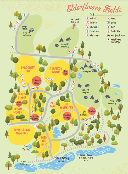 Elderflower Fields 2022 site map